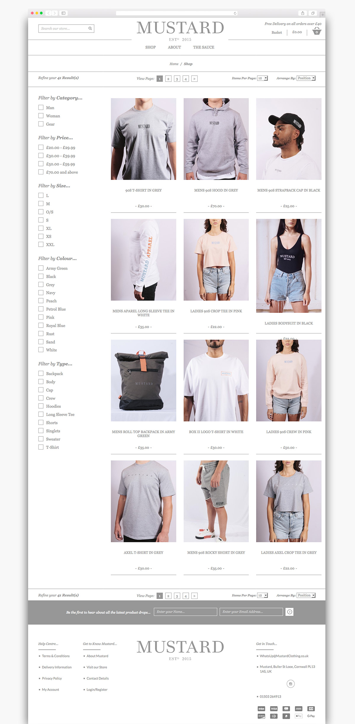 Mustard Clothing Magento Ecommerce Page Design