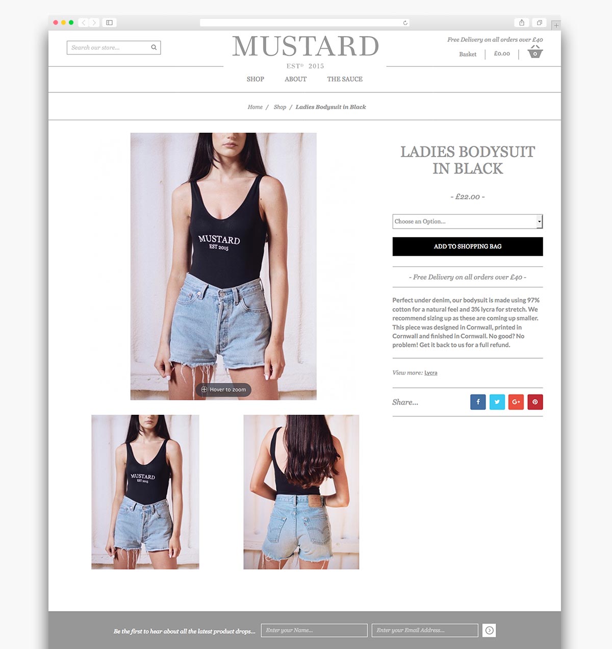 Mustard Clothing Magento Ecommerce Homepage Design