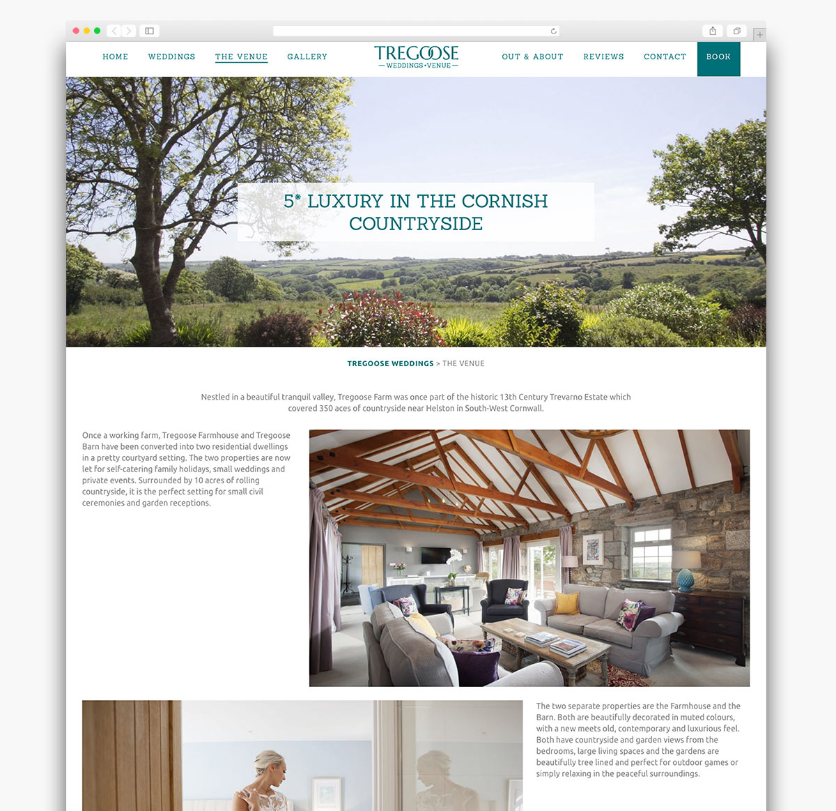 Tregoose Weddings Wordpress Website Design Page