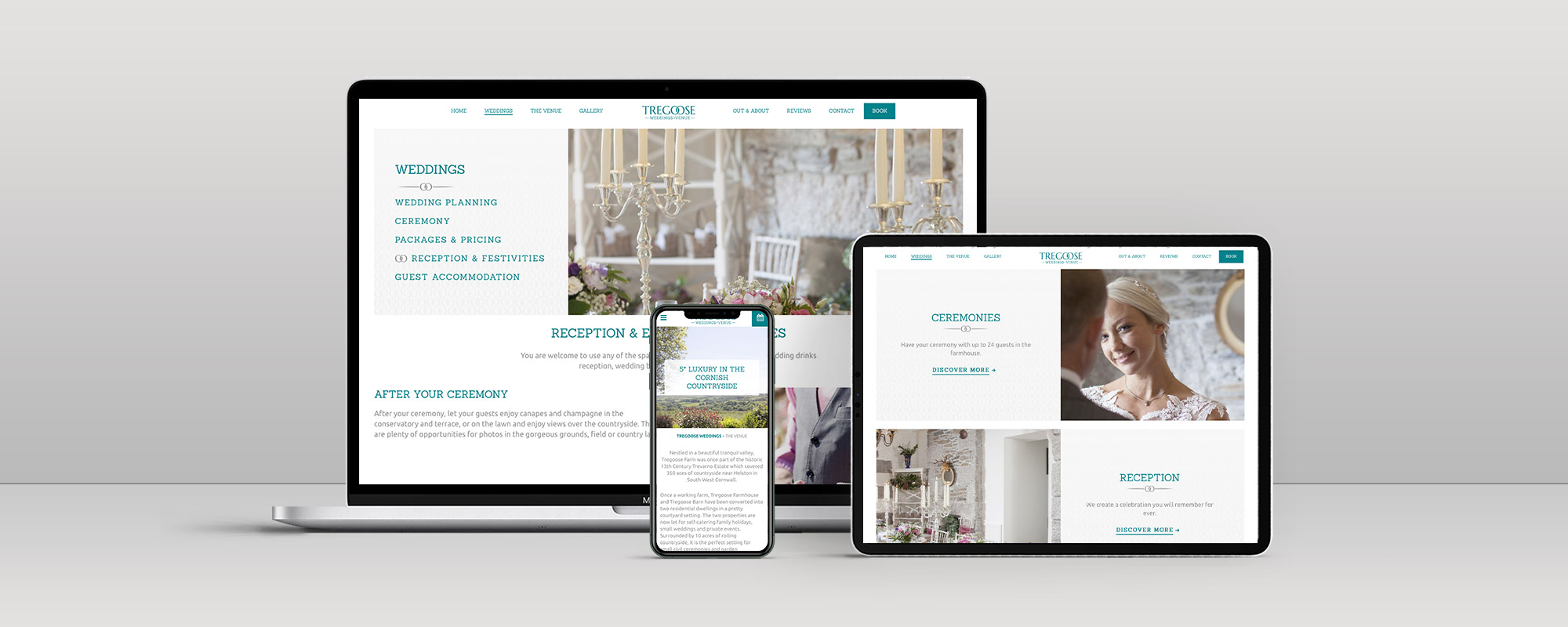 Tregoose Weddings Wordpress Website Design on 3 Devices