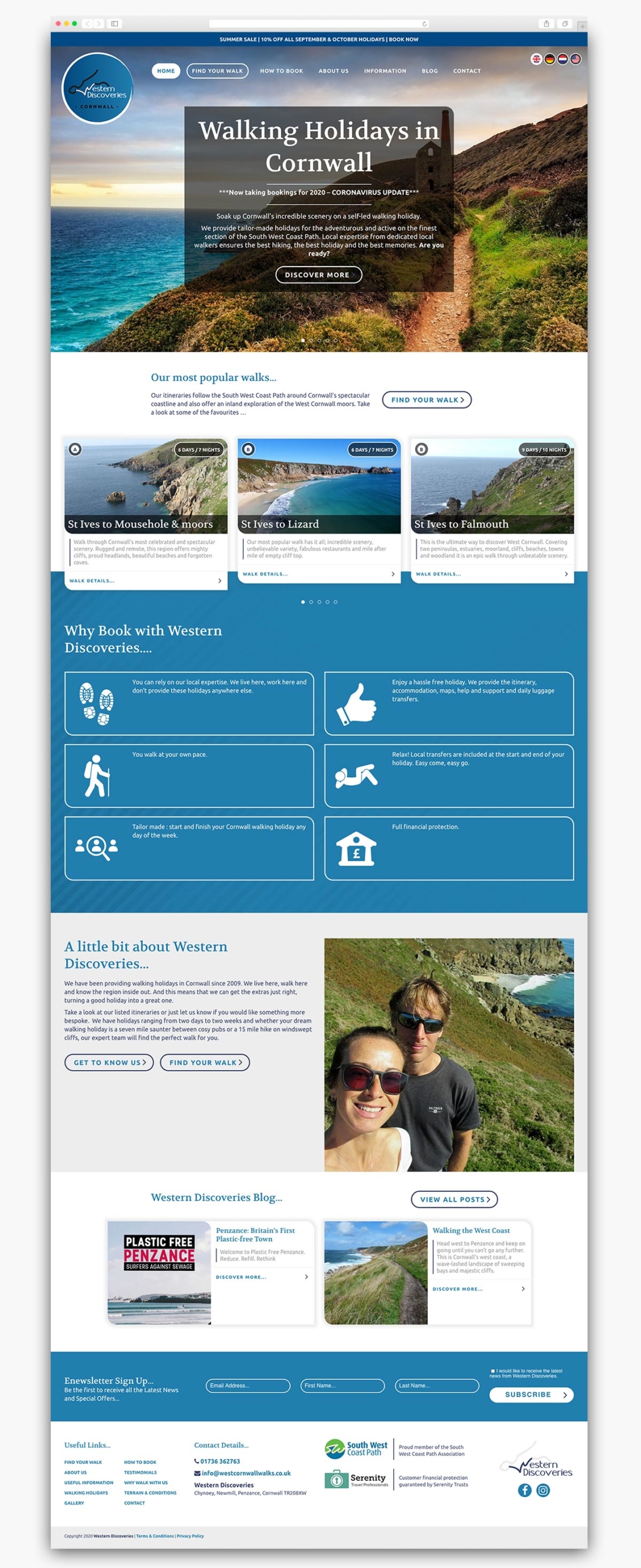 Western Discoveries Wordpress Website Homepage Design