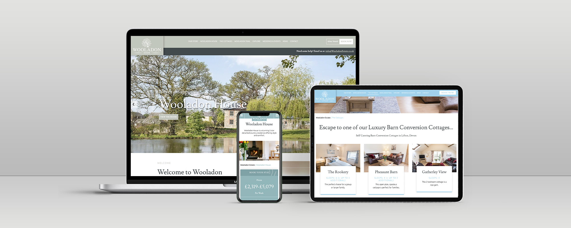 Wooladon Estate Wordpress Website Design on 3 Devices