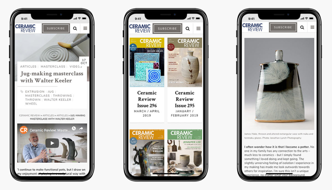 Ceramic Review Wordpress Website Design on Mobile Devices