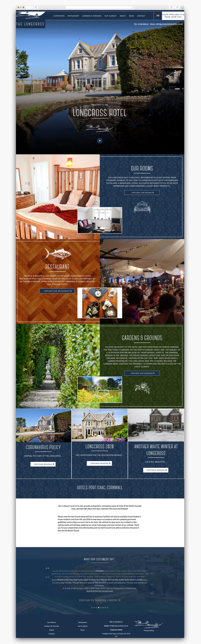 Longcross Hotel Homepage Website Design