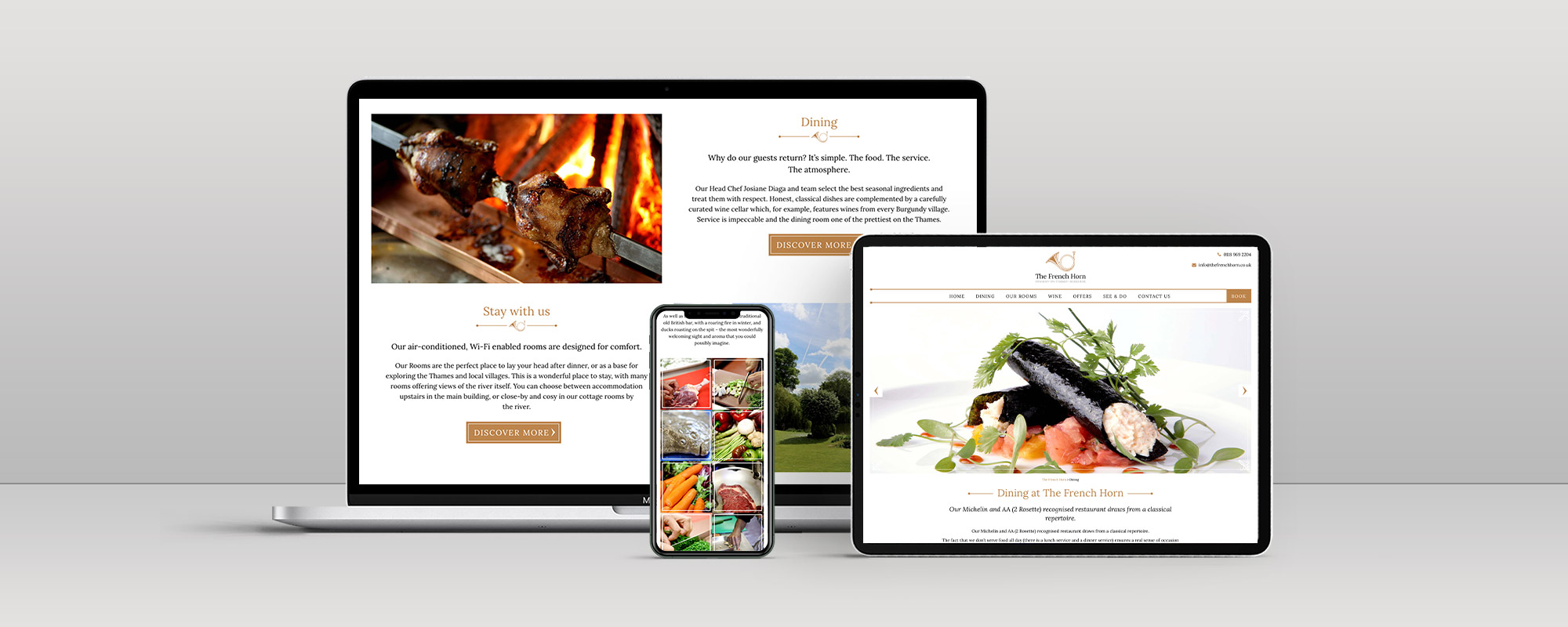 The French Horn Wordpress Website Design on 3 Devices