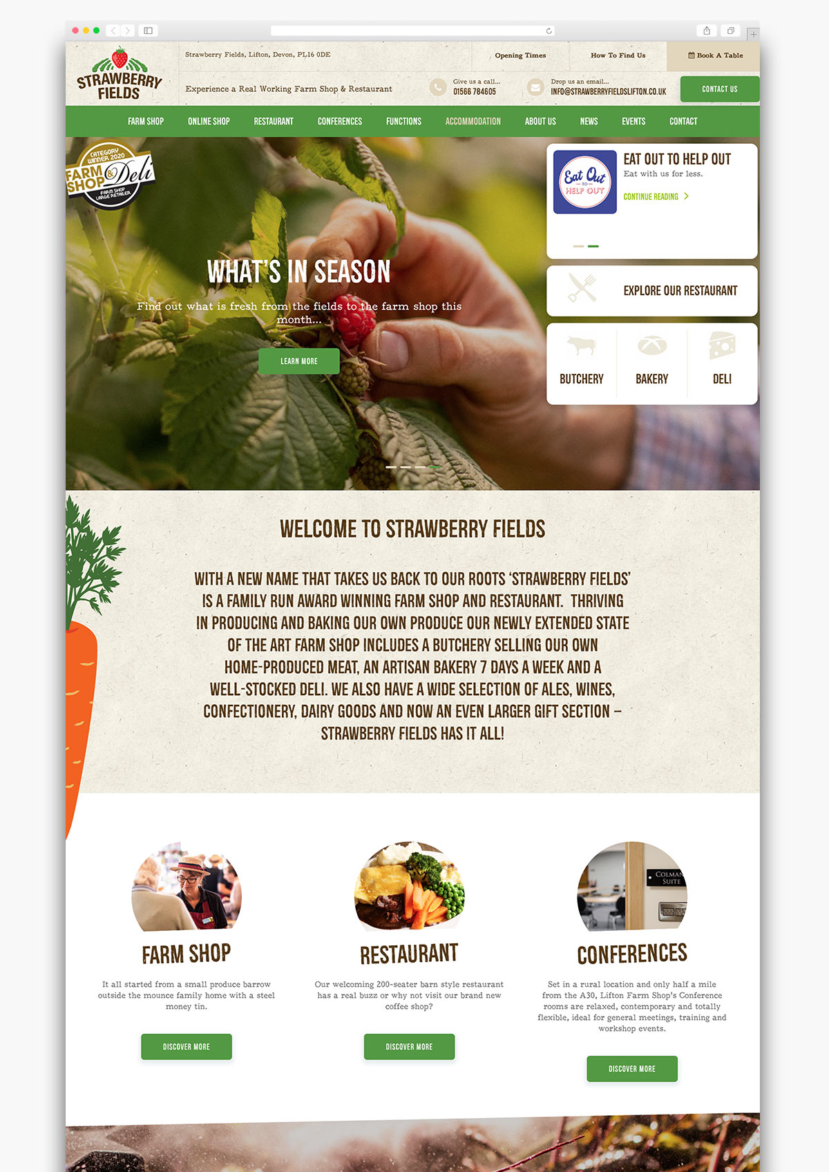 Strawberry Fields Wordpress Website Homepage Design