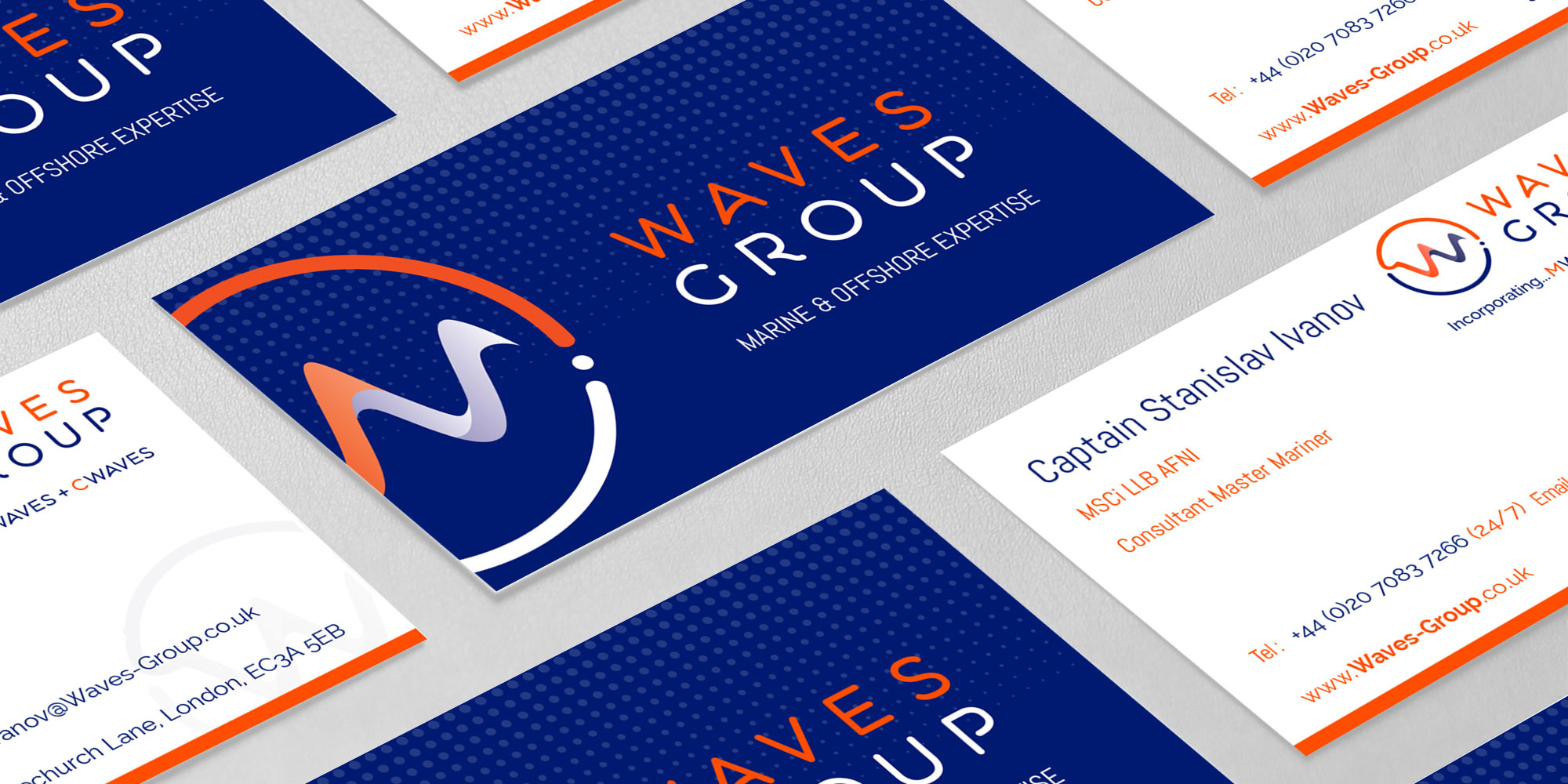 Waves Group Business Card Design