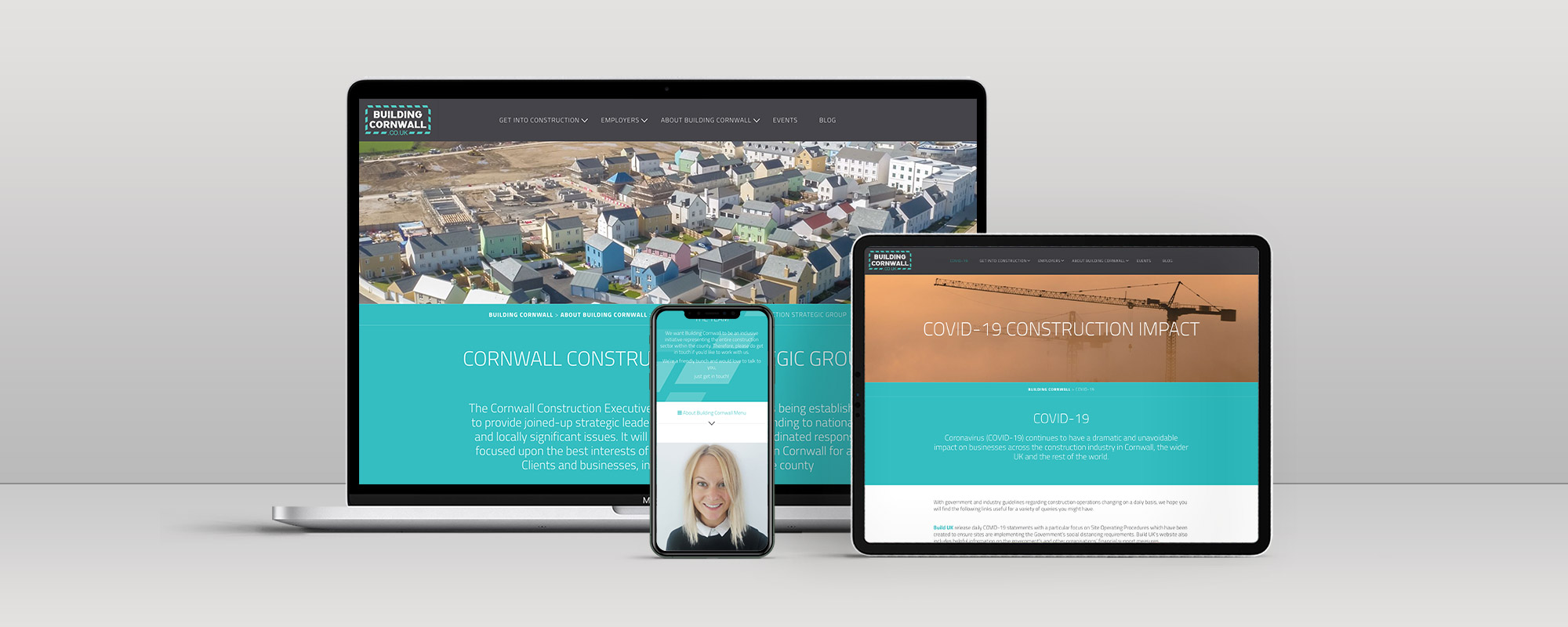 Building Cornwall Wordpress Website Design on 3 Devices