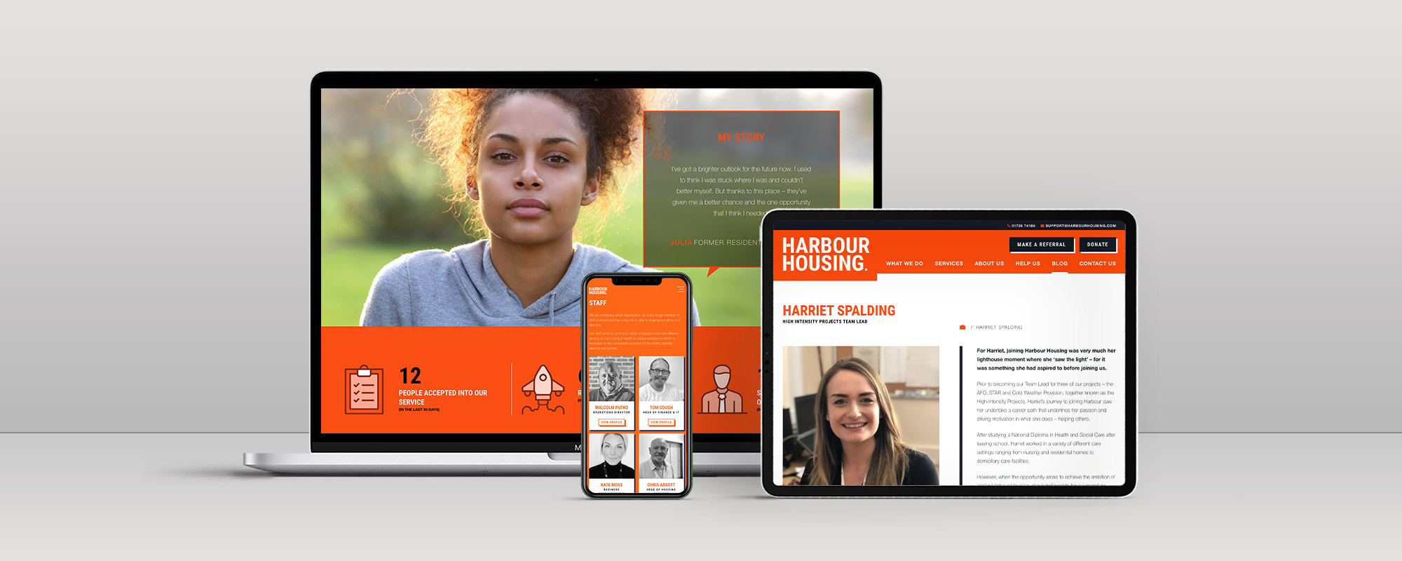 Harbour Housing Wordpress Website Design on 3 Devices