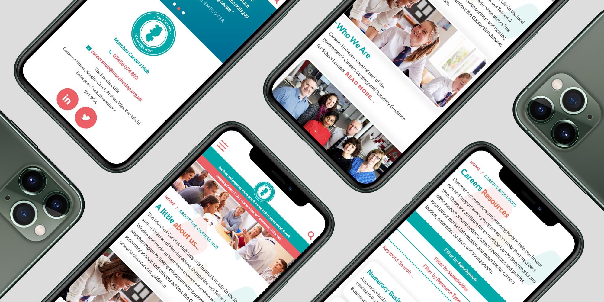 Marches Careers Hub Website Design on Mobile