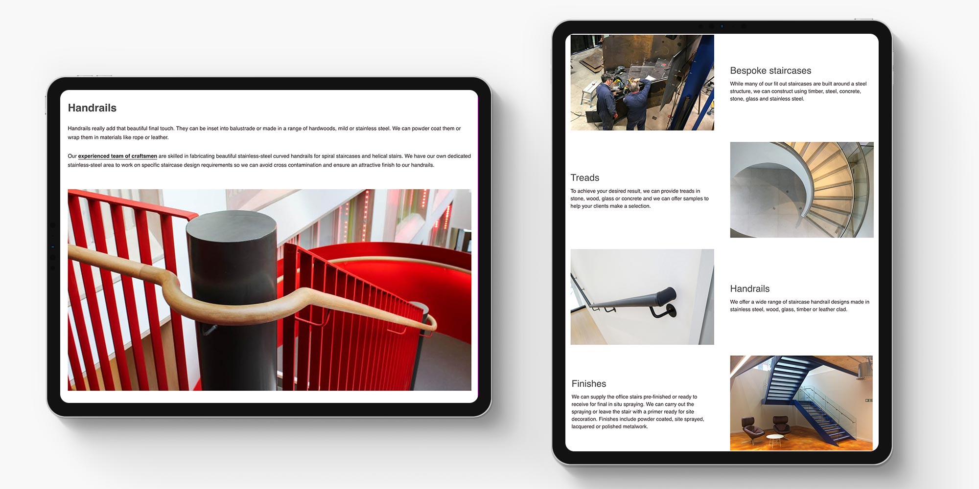 Spiral Website on iPads